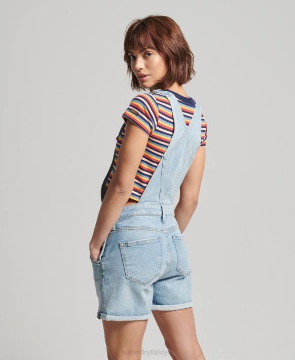 kadınlar Superdry açık mavi yardımcı tulum şort NNTB4102