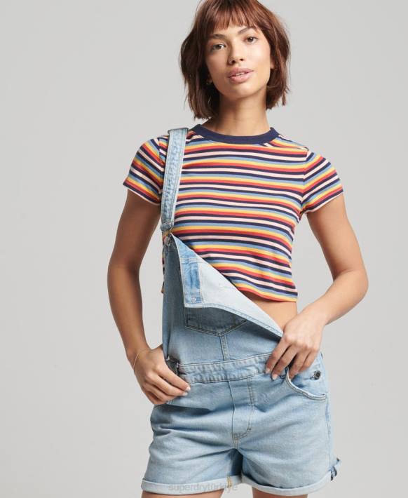 kadınlar Superdry açık mavi yardımcı tulum şort NNTB4102