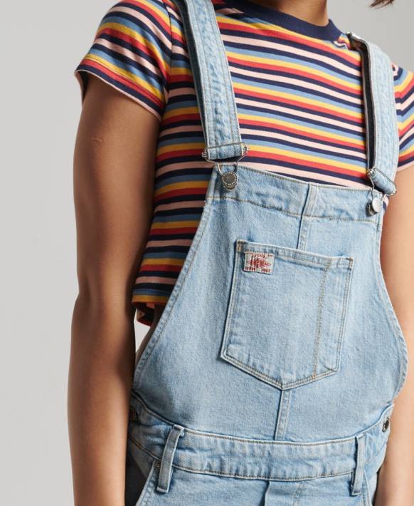 kadınlar Superdry açık mavi yardımcı tulum şort NNTB4102