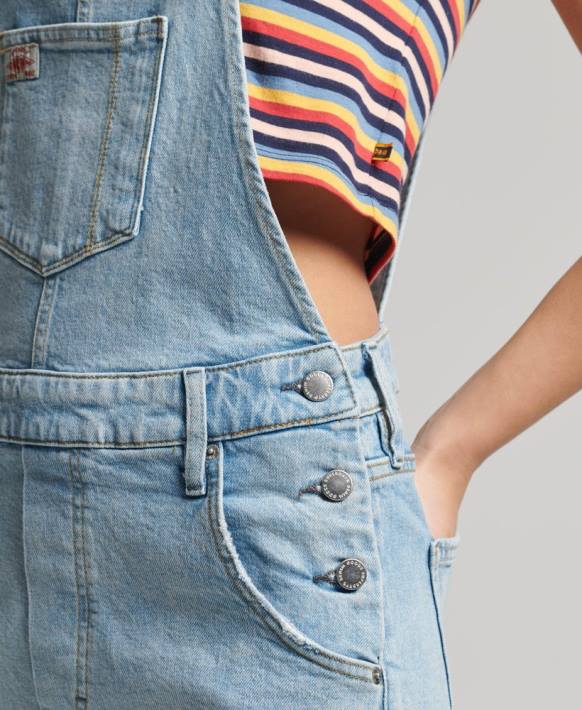 kadınlar Superdry açık mavi yardımcı tulum şort NNTB4102