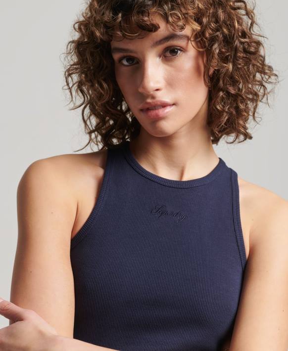 kadınlar Superdry Donanma temel atlet NNTB3000