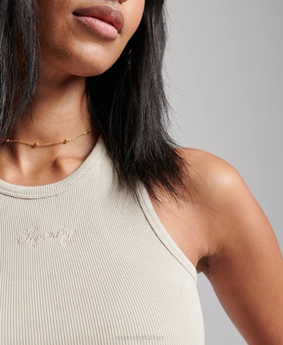 kadınlar Superdry bej temel atlet NNTB2896