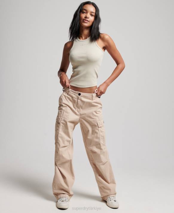 kadınlar Superdry bej temel atlet NNTB2896