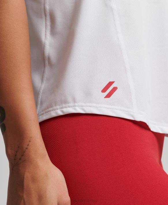 kadınlar Superdry beyaz aktif yelek NNTB2916