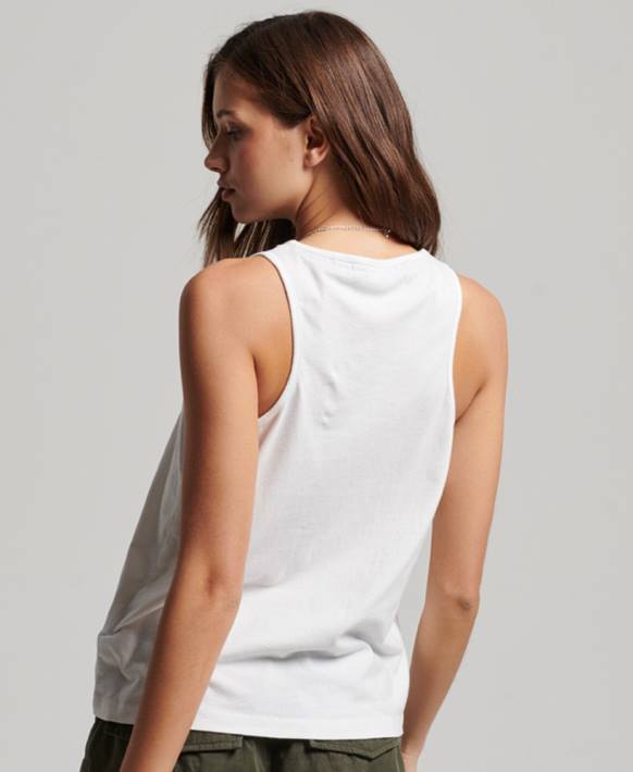 kadınlar Superdry beyaz eski logosu yelek NNTB2883