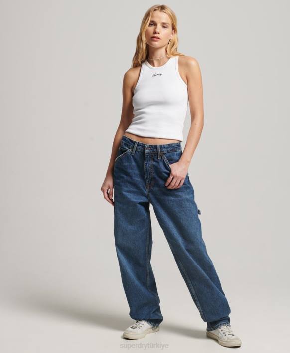 kadınlar Superdry beyaz temel atlet NNTB3008