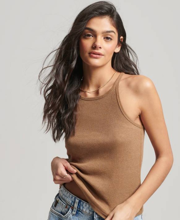 kadınlar Superdry bronzlaşmak yarışçı yelek üst NNTB2911