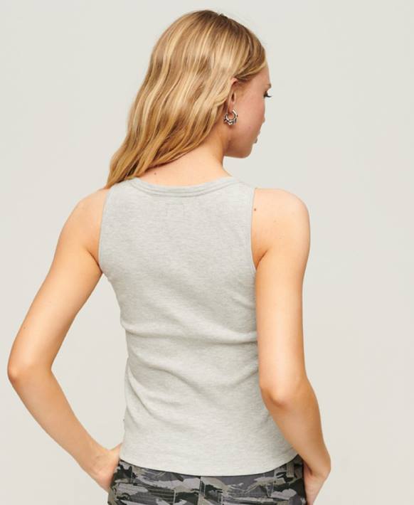 kadınlar Superdry gri düğmeli yelek üst NNTB2920