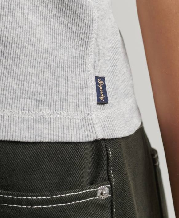 kadınlar Superdry gri yarışçı yelek üst NNTB2900