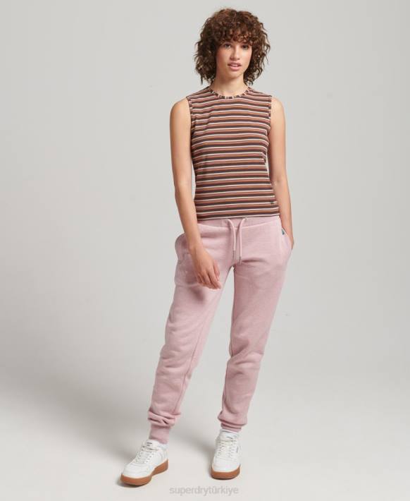 kadınlar Superdry kahverengi cali çizgili atlet NNTB6525