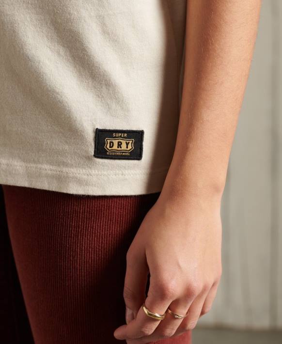 kadınlar Superdry krem bohem bantlı yelek üst NNTB3079