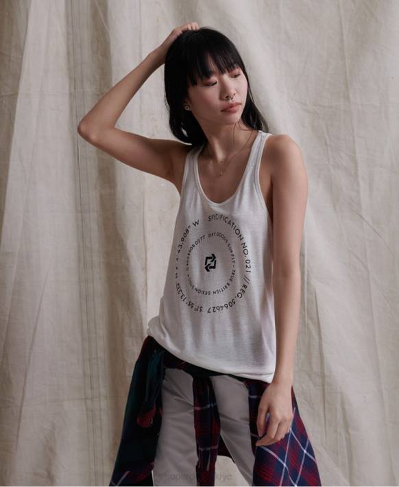 kadınlar Superdry krem çöl keten yelek NNTB3083