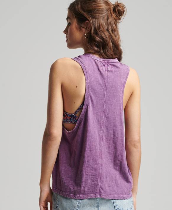 kadınlar Superdry mor organik pamuk vintage surf ranchero yelek NNTB6693