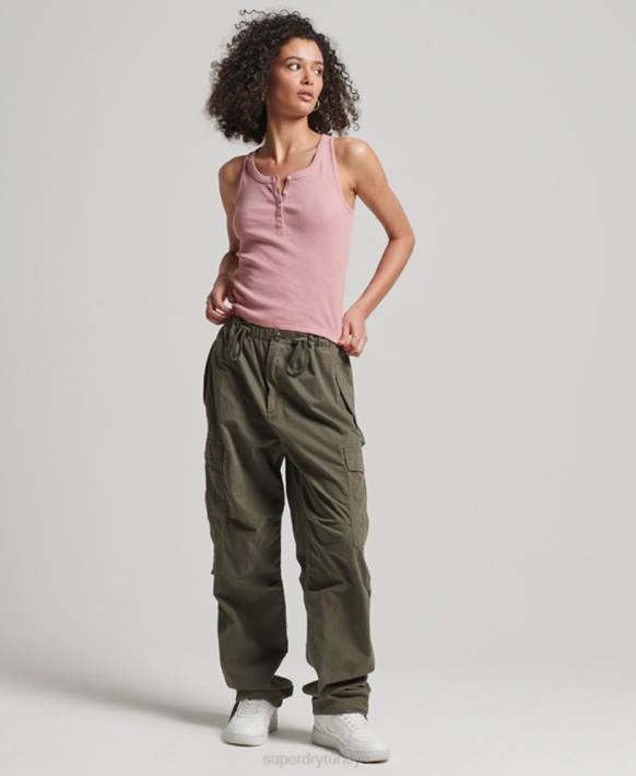 kadınlar Superdry pembe düğmeli yelek üst NNTB2890