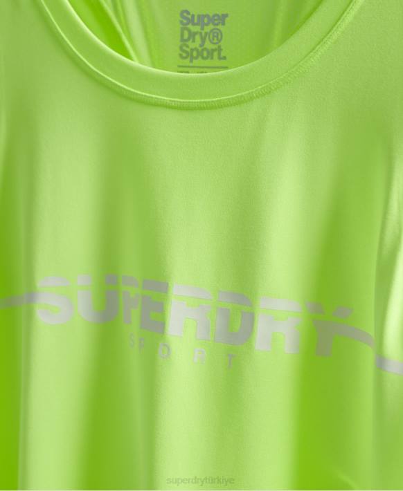 kadınlar Superdry sarı eğitim jimnastik yelek üstleri NNTB3082