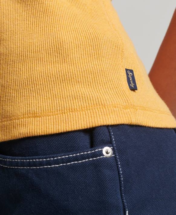 kadınlar Superdry sarı yarışçı yelek üst NNTB2945