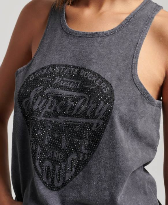 kadınlar Superdry siyah vintage merch mağaza yelek NNTB2910