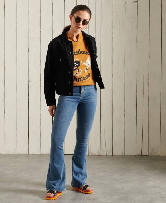 kadınlar Superdry turuncu bohem bantlı yelek üst NNTB3081