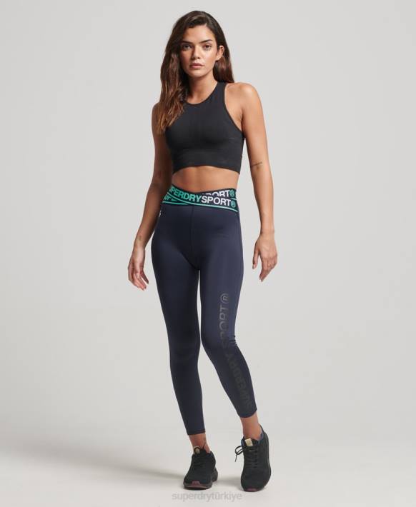 kadınlar Superdry Donanma antrenman çapraz 7/8 tayt NNTB4081