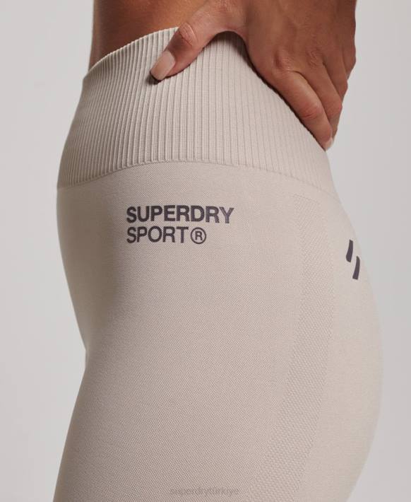 kadınlar Superdry bej çekirdek dikişsiz dar tayt NNTB4043