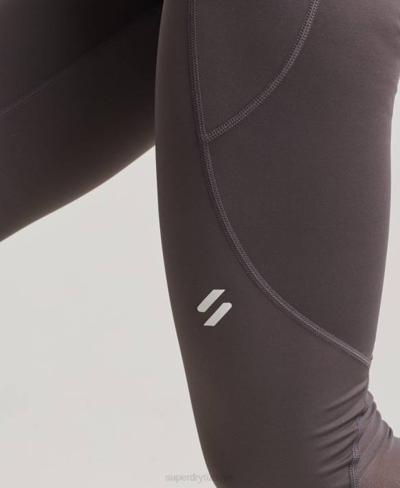 kadınlar Superdry gri aktif file tam boy dar tayt NNTB4073