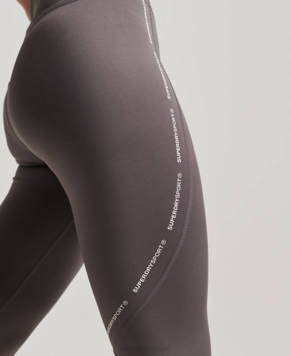 kadınlar Superdry gri aktif file tam boy dar tayt NNTB4073