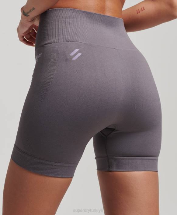kadınlar Superdry gri çekirdek dikişsiz dar şort NNTB3148