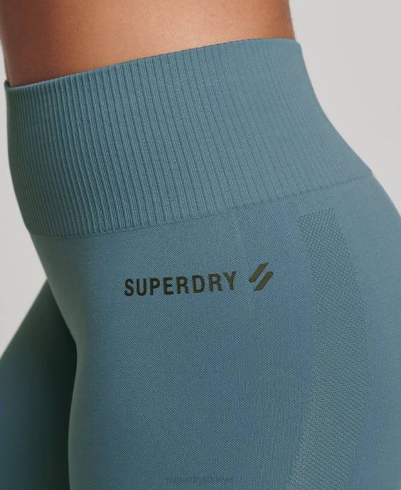 kadınlar Superdry mavi çekirdek dikişsiz tayt NNTB4064