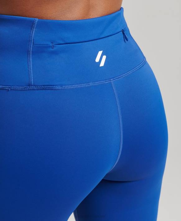 kadınlar Superdry mavi file antrenman taytı 7/8 NNTB6336