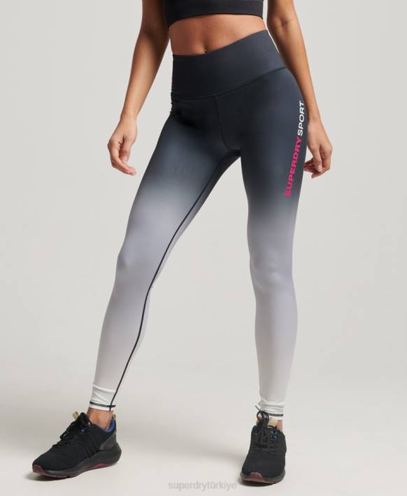 kadınlar Superdry siyah eğitim temel tozluk NNTB4053