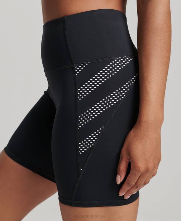 kadınlar Superdry siyah çekirdek 6 inç dar şort NNTB3134