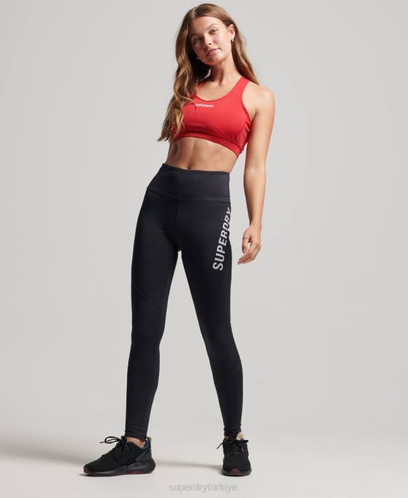 kadınlar Superdry siyah çekirdek tam uzunlukta tayt NNTB4061