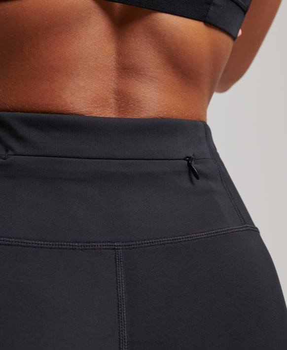 kadınlar Superdry siyah file antrenman taytı 7/8 NNTB4080