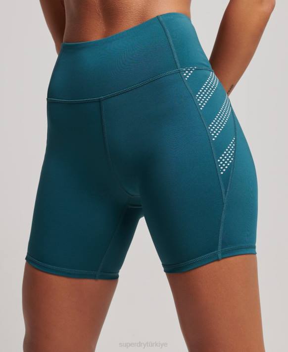kadınlar Superdry turkuaz çekirdek 6 inç dar şort NNTB3135