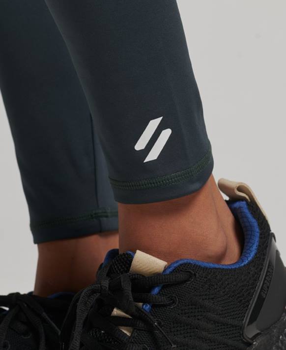 kadınlar Superdry yeşil tren markalı elastik tayt NNTB4072