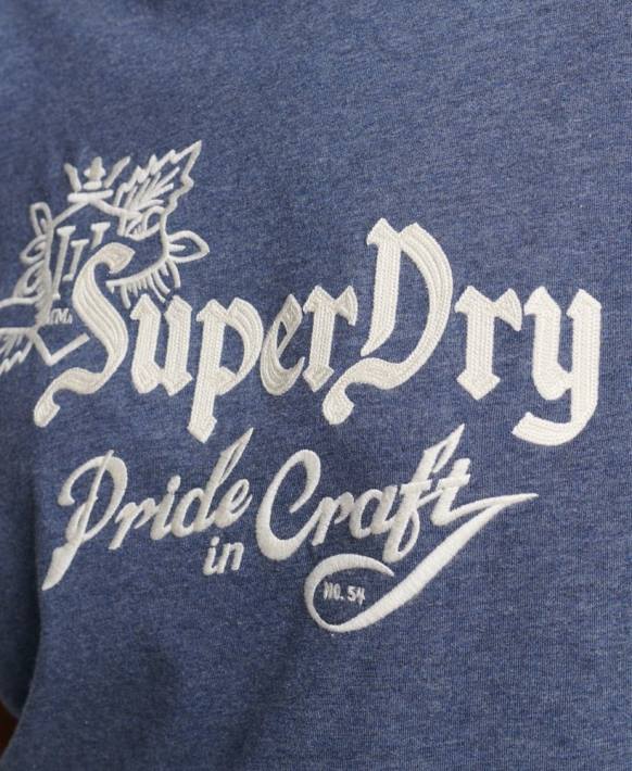 kadınlar Superdry Donanma zanaat t-shirt vintage gurur NNTB2752