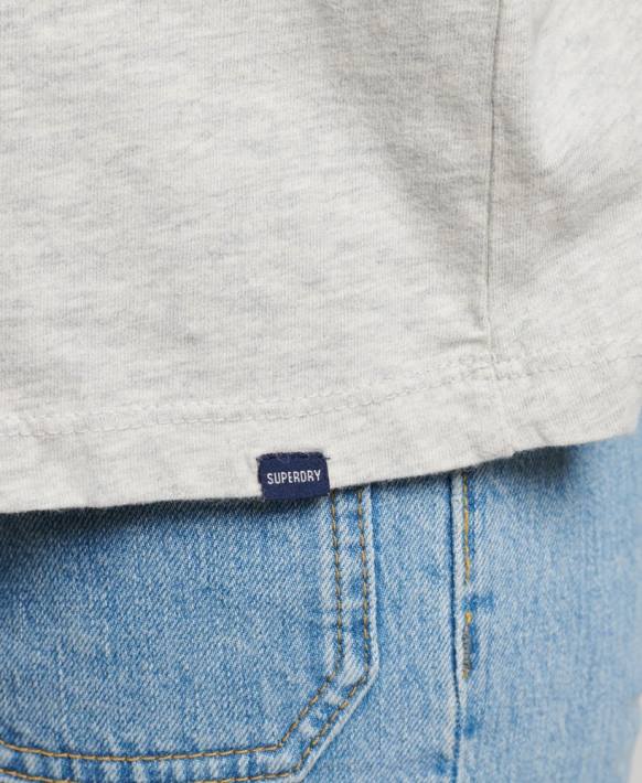 kadınlar Superdry açık gri organik pamuk temel t-shirt NNTB6302