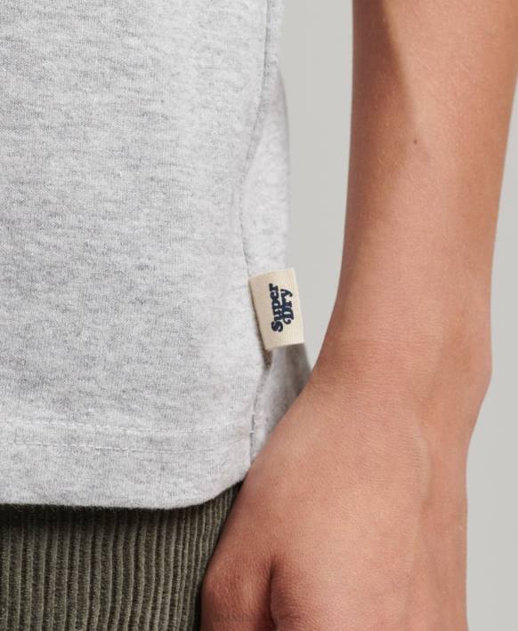 kadınlar Superdry gri geri dönüşümlü zil tişörtü NNTB6254