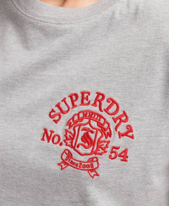 kadınlar Superdry gri gurur ve zanaat t-shirt NNTB2808