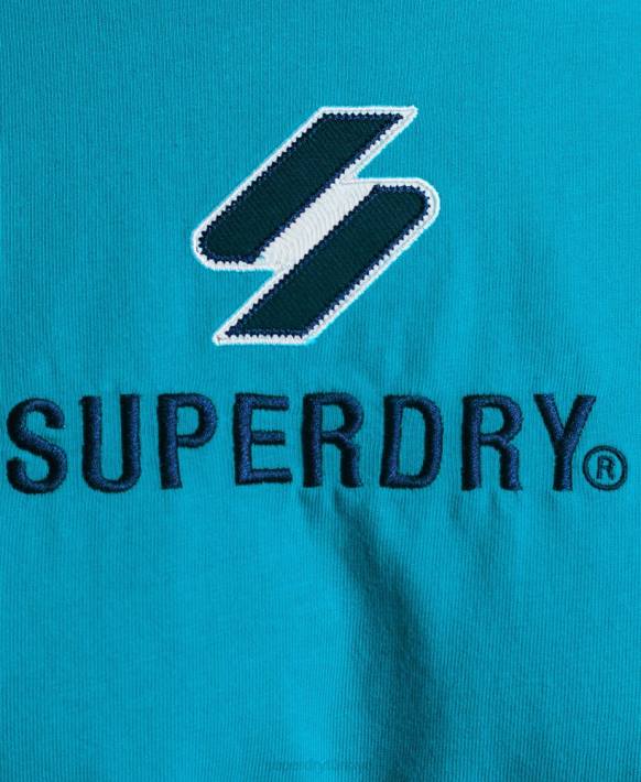kadınlar Superdry mavi kod yığılmış kutulu tişört NNTB2702
