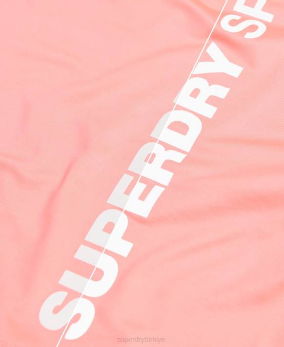 kadınlar Superdry mercan eğitim temel tişört NNTB2854