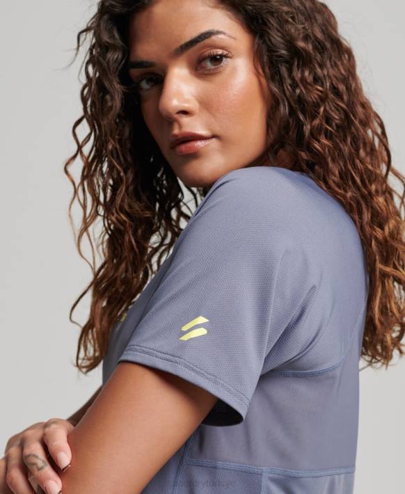 kadınlar Superdry mor çekirdek aktif tişört NNTB2694