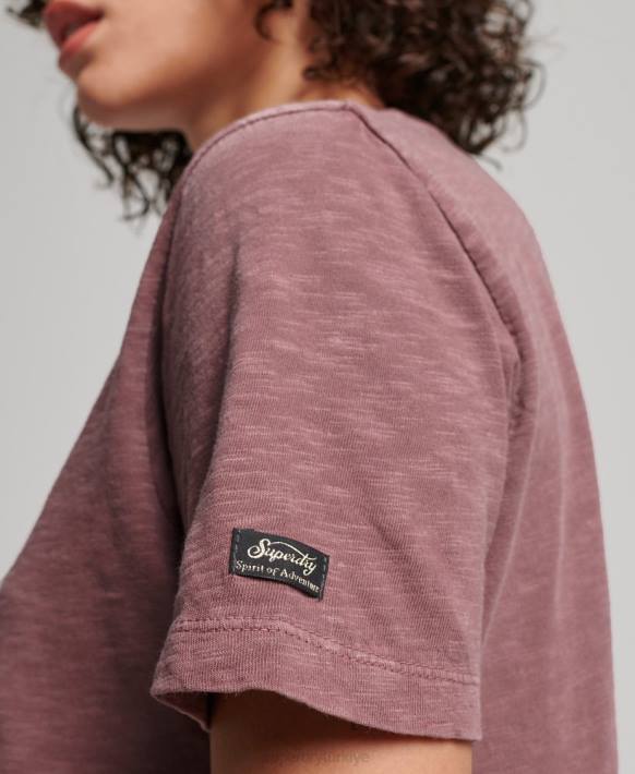 kadınlar Superdry mor çiçekli tişört NNTB2618