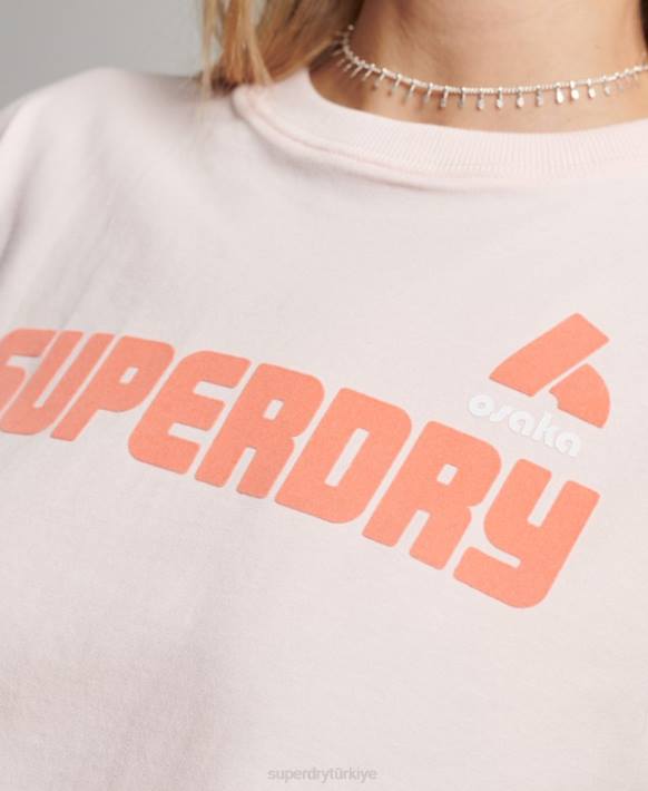 kadınlar Superdry pembe grafik 90'lar t-shirt NNTB2655