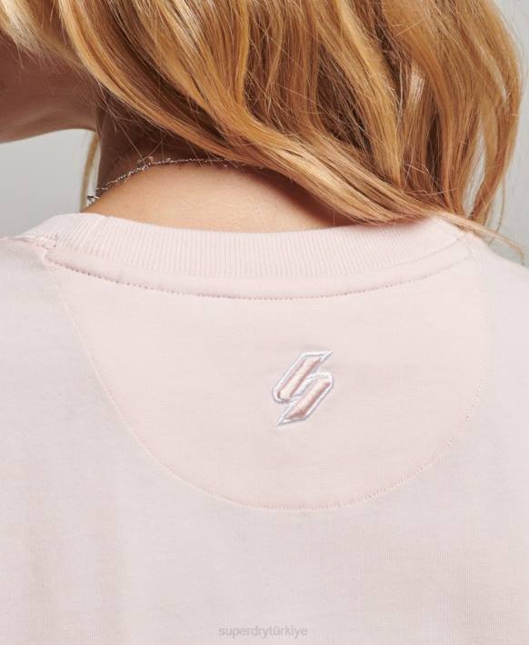 kadınlar Superdry pembe grafik 90'lar t-shirt NNTB2655