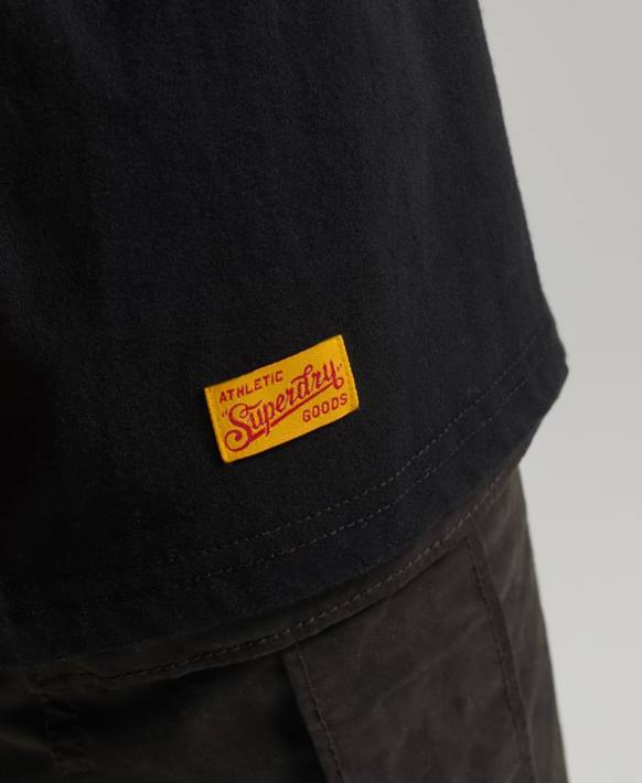 kadınlar Superdry siyah eski kolej t-shirt NNTB6217