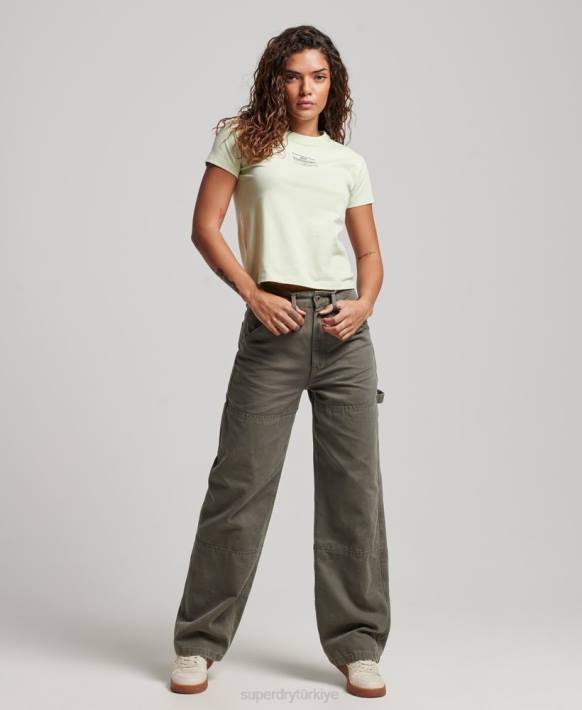 kadınlar Superdry yeşil grafik 90'lar t-shirt NNTB2718