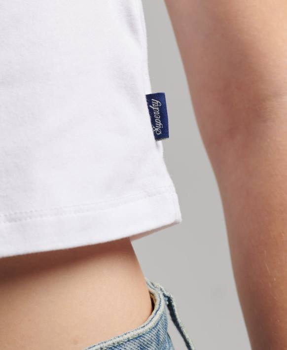 kadınlar Superdry yeşil organik pamuklu kırpılmış beyzbol tişörtü NNTB6291