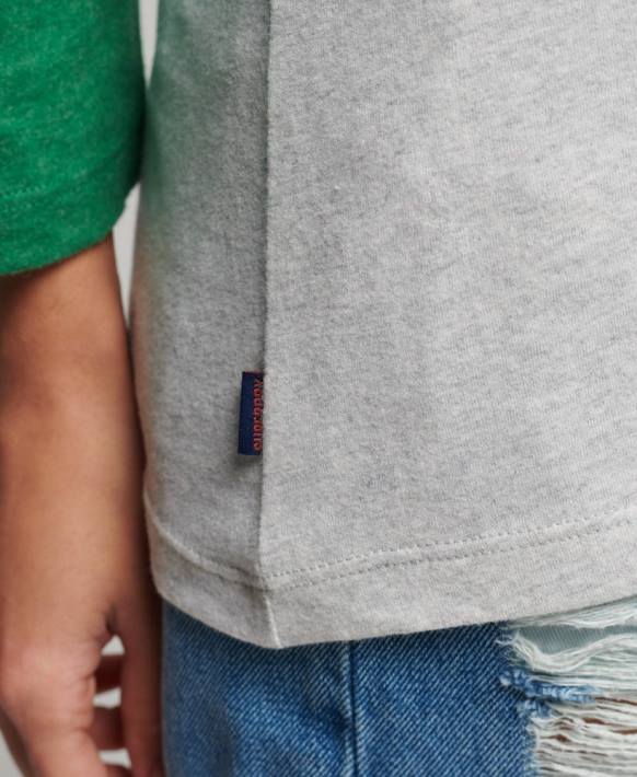 kadınlar Superdry yeşil organik pamuklu vintage yarım kollu beyzbol top NNTB6555