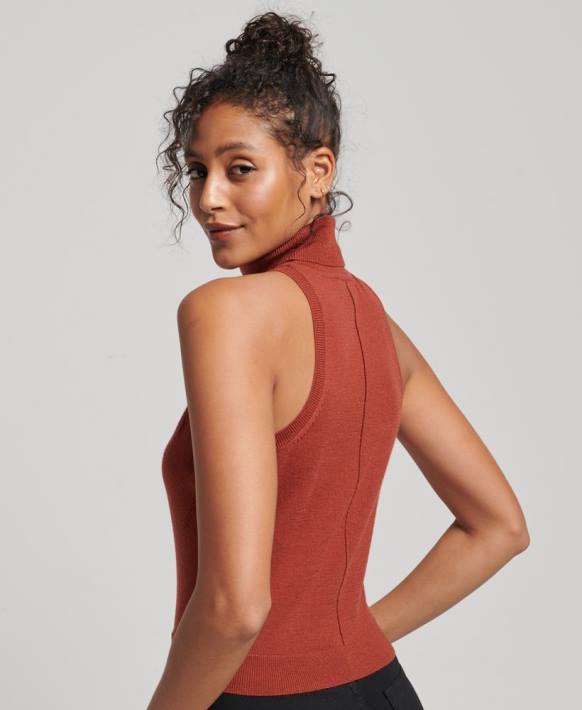 kadınlar Superdry bronzlaşmak stüdyo merinos yuvarlak yakalı yelek NNTB4000